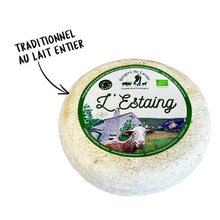 L'Estaing Bio, fromage tomme de brebis bio, Bergers du Larzac, Fabriqué en Aveyron